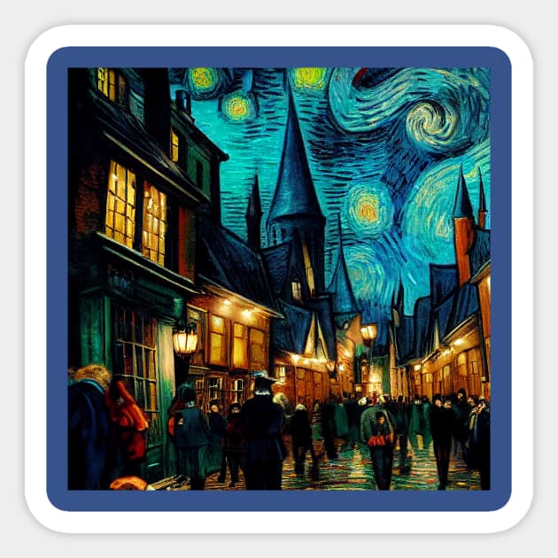 Starry Night in Diagon Alley Sticker by Grassroots Green